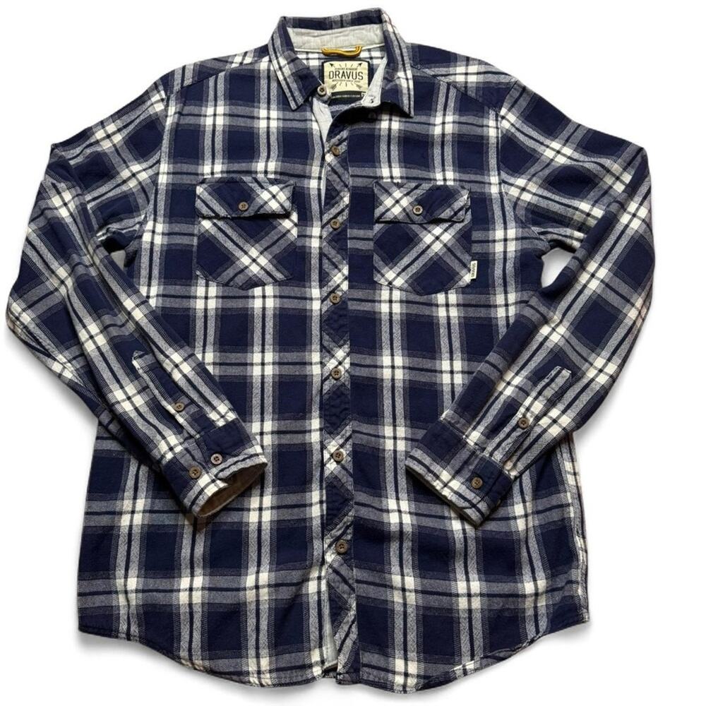Dravus "Heading Nowhere" Navy Flannel Shirt - Size Medium